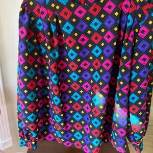 1980s VTG Jos. A. Bank Multicolor Geometric Shirt